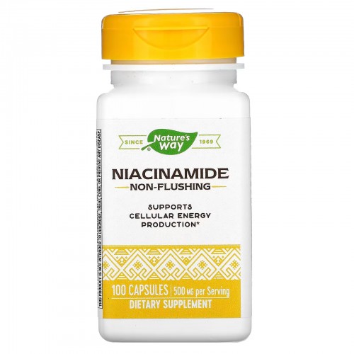 Nature's Way, Никотинамид, 500 мг, 100 капсул Nature's Way, Никотинамид, 500 мг, 100 капсул